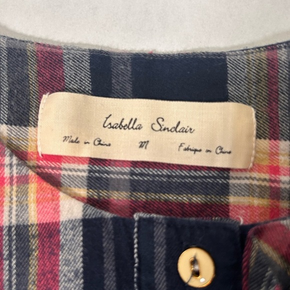 Anthropologie Isabella Sinclair Abilene Plaid Ruffled Henley - Picture 4 of 11